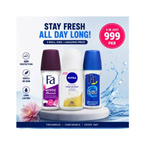 Fa Nivea Roll On Deodorant Bundle 50ml (Pack of 3)