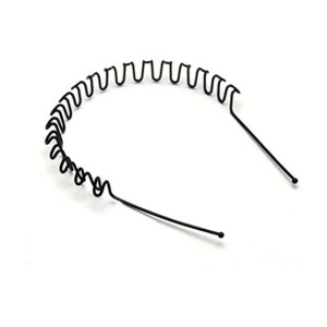 Ferozi Traders Black Metal Headbands Wave For Men