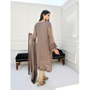 Glittire Aura Collection Vol-1 Unstitched 3 Piece (Floral Fossil)