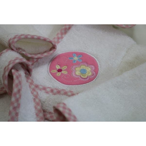 Home N Baby Flower Design Baby Bathrobe White / Pink