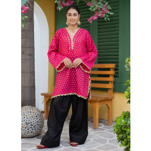Ahlam Fuschia Dreams Jackard Suit 2-Piece