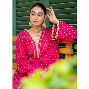 Ahlam Fuschia Dreams Jackard Suit 2-Piece