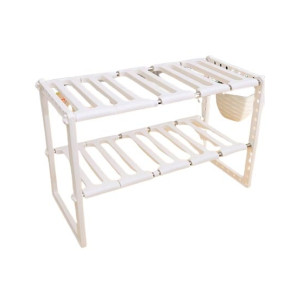 Ferozi Traders Under The Sink Storage Shelf Organizer White