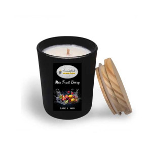 Aromaflick Mix Fruit Berry Soy Glass Candle - Black