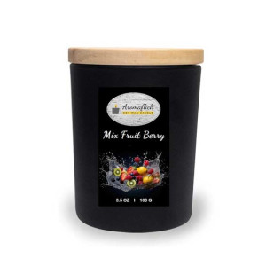 Aromaflick Mix Fruit Berry Soy Glass Candle - Black
