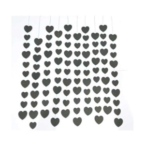 Global Traders Paper Heart Wall Hanging Black