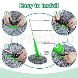 Green Twist Mop 2-in-1 Microfiber Floor Cleaning Mop