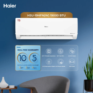 Haier T3 Inverter Heat & Cool 1.5 Ton Air Conditioner White (HSU-19HFN)