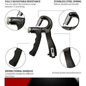 City Mart Adjustable Hand Grip Strengthener with Counter