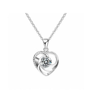 EvaEsh Heart Stamped Jewelry Set Silver