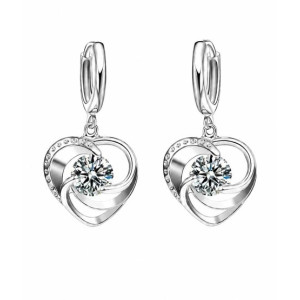 EvaEsh Heart Stamped Jewelry Set Silver