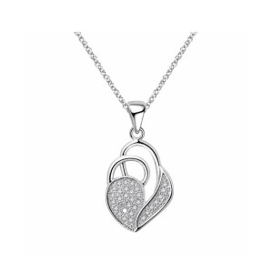 EvaEsh Heart Shaped Stamped Jewelry Set Silver