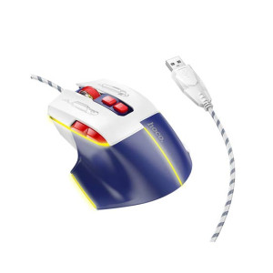 Hoco Overlord Luminous Gaming Wired Mouse Blue White (GM31)