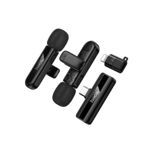 Hoco iP To Type-C Fair Dual Mic Wireless Lavalier Microphone (L20A)