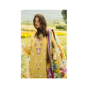 Mushq Faded Sunflower Lawn Unstitched 3 Pieces Yellow Gold (HUNSS250305BU)