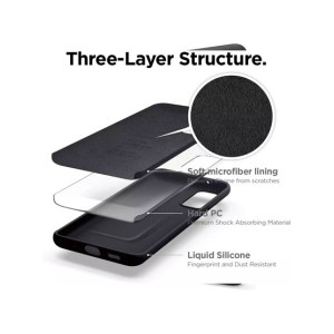 X Fitted Liquid Silicon Case For Galaxy S20 Plus Black (AMT-0228)