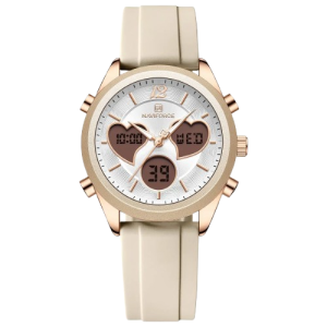 Naviforce Elegant Heart Watch For Women Beige (NF-5045-17)