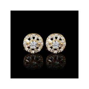 Cufflers Designer Champagne Round Diamond Cufflinks (3016-A)