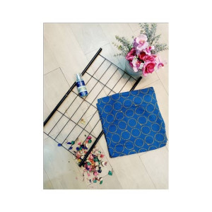 Kiddy Hubs Circular Pattern Linen Trousers For Women Blue