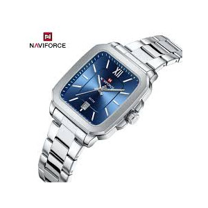 Naviforce Sleek Square Watch For Men Silver (NF-9239G-3)