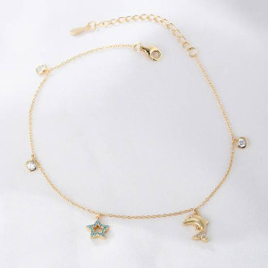 Delicate Chain Design Starlit Charm Pazeb