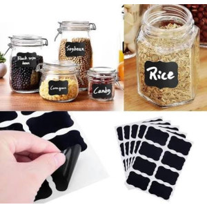 Waterproof Jars Stickers Kitchen Label Stickers - 72 Pcs Set 