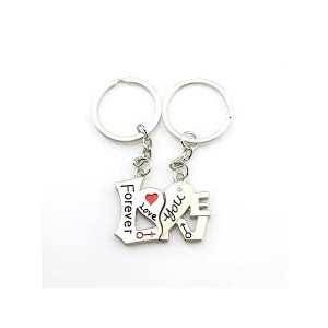 Muzamil Store Heart Forever Love Key Rings For Couple - 2pcs