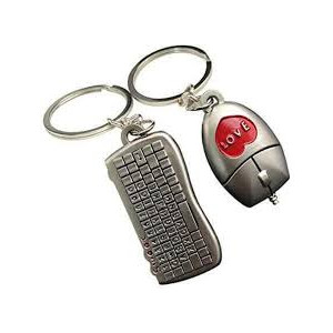Muzamil Store Couples Keyring Set Mouse & Keyboard Keychain
