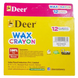 Deer Wax Crayons Safety Quality For Kids - Pack of 12