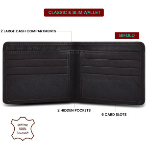 Blackbird Leathers Handmade Leather Wallets For Men Black (0006)
