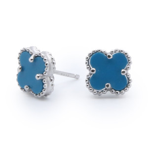 Zed Eye Butterfly Bed Earrings For Women Turquoise (ISE108A)