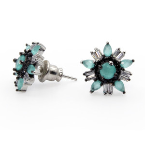Zed Eye Stellar Flake Earrings For Women Aqua (ISE113A)