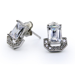 Zed Eye Silver City Earrings For Women (ISE120)