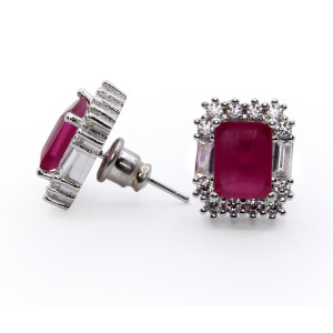 Zed Eye Leisure Earrings For Women Red (ISE121B)