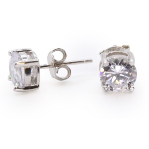 Zed Eye Wisher's Orb Earrings For Women White (ISE129B)