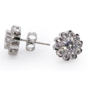 Zed Eye White Nova Earrings For Women (ISE131)