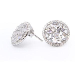 Zed Eye Silver Specks Earrings For Women (ISE150)