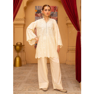 Ahlam Ivory Ethereal Embroidered Bana Dora Pret 2-piece
