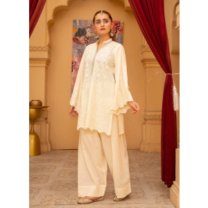 Ahlam Ivory Ethereal Embroidered Bana Dora Pret 2-piece