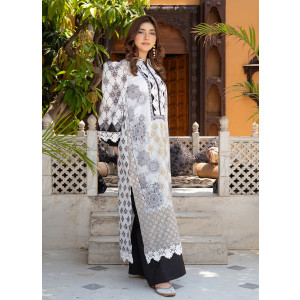 Ahlam Ivory Lattice Printed 2-Piece lawn