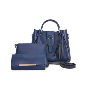 Jazzy Stylish Shoulder Hand Bag Blue - 3 Piece