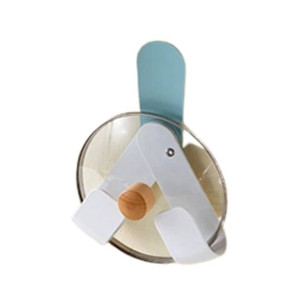 Ferozi Traders Wall Mounted Punch Free Pot Lid Holder Blue