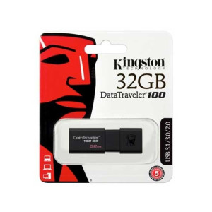 Kingston DataTraveler 100 G3 32GB USB 3.0 Black Flash Drive (DT100G3/32GB)