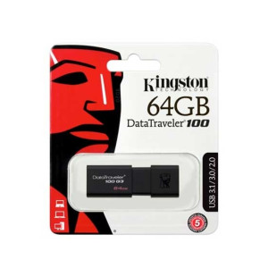 Kingston DataTraveler 100 G3 64GB USB 3.0 Black Flash Drive (DT100G3/64GB)