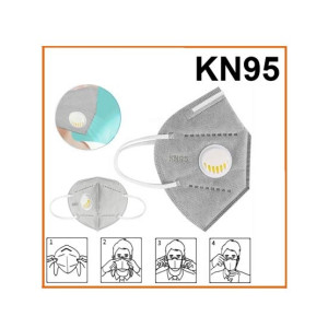 Badar Store KN-95 Daily Protective 4 Layers Mask With Filter Grey (10 Pcs)