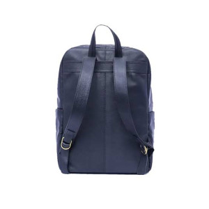 Pious Leather Laptop Bag - Navy Blue