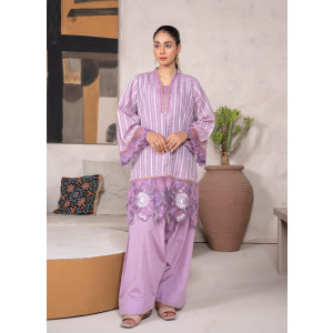 Ahlam Lavender Classic Embroidered Jacquard Banarsi 2 Piece Suit