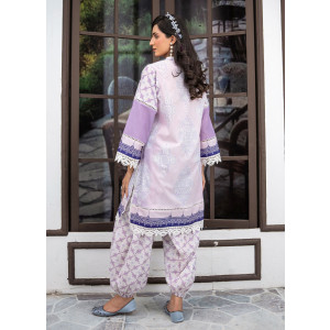 Ahlam Lavender Lattice Embroidered Chiffon Set 3-piece
