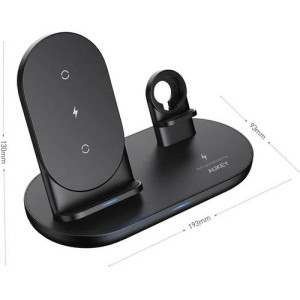 Aukey Aircore 3 in 1 Wireless Charging Station Stand Black (LC-A3)