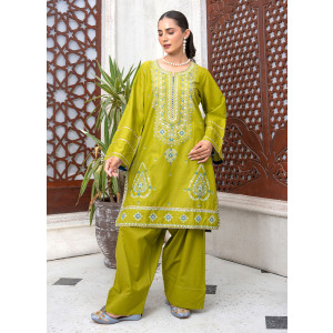 Ahlam Lime Zeal Cotton Suit 2-Piece